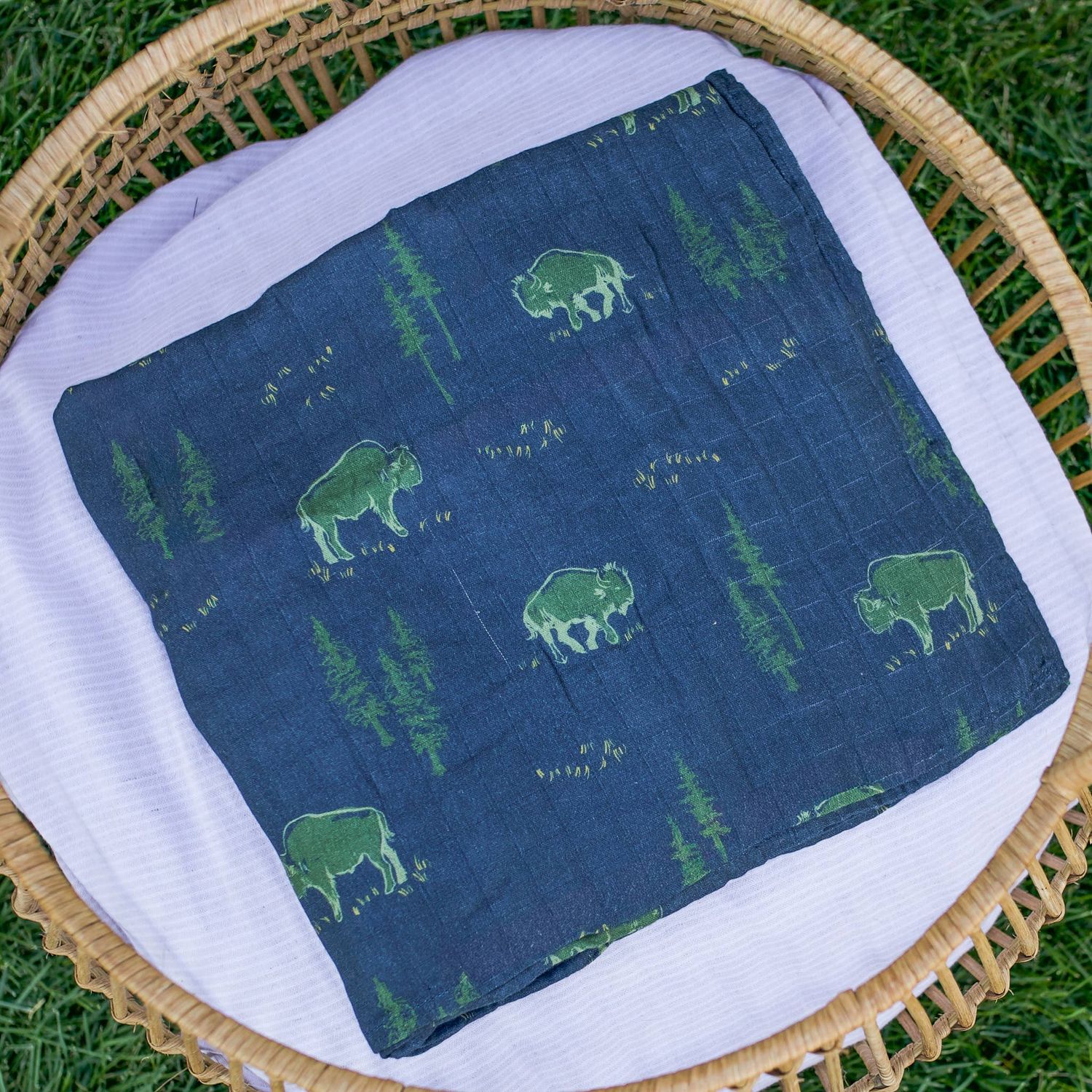 Free Range Bison Muslin Swaddle
