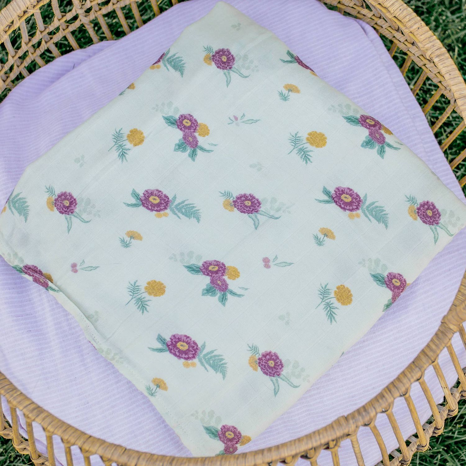 Fall Floral Muslin Swaddle