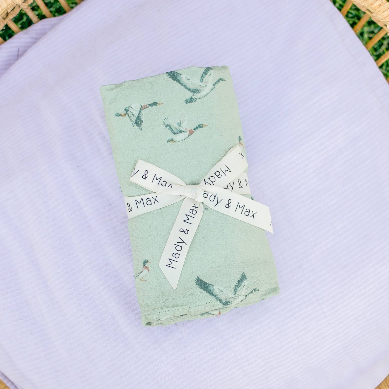 Duck Duck Goose Muslin Swaddle