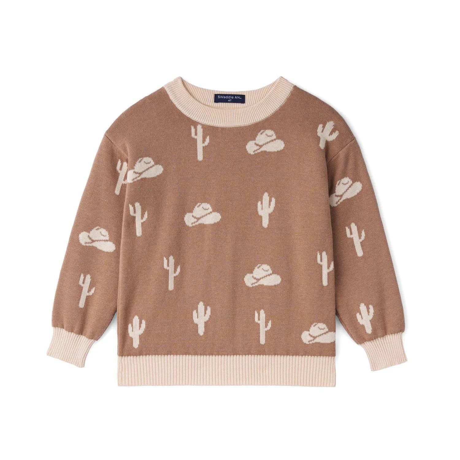 Cactus Baby Knit Long Sleeve Crewneck Sweater