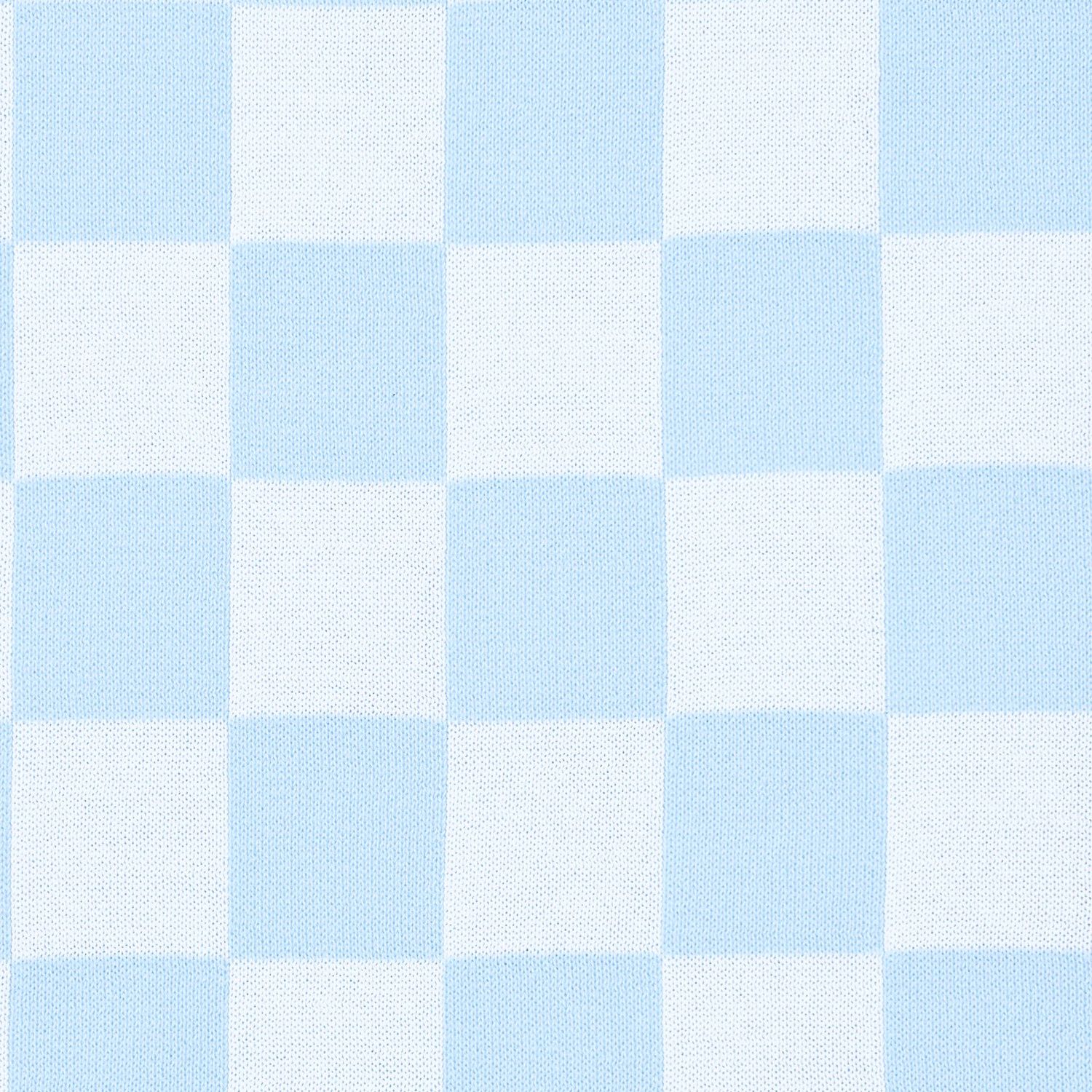 Blue Checker Reversible Jacquard Baby Knit Blanket