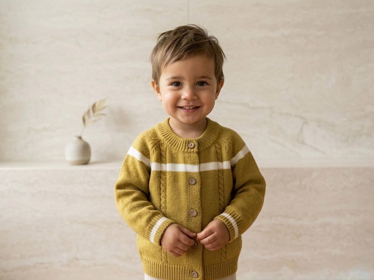 100% Wool Kids Cardigan | Warm Winter Knitwear for Toddlers