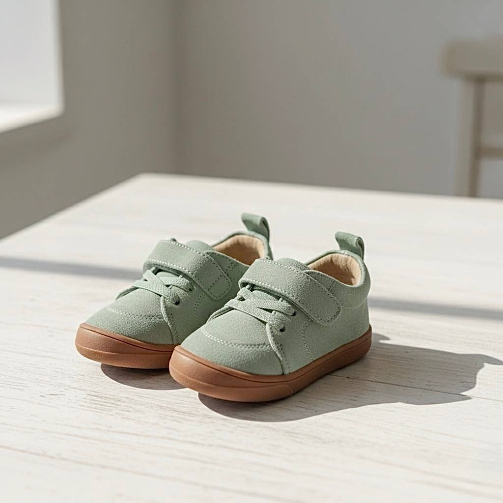 Toddler Kids Barefoot Sneakers, Flexible Sole, Moss