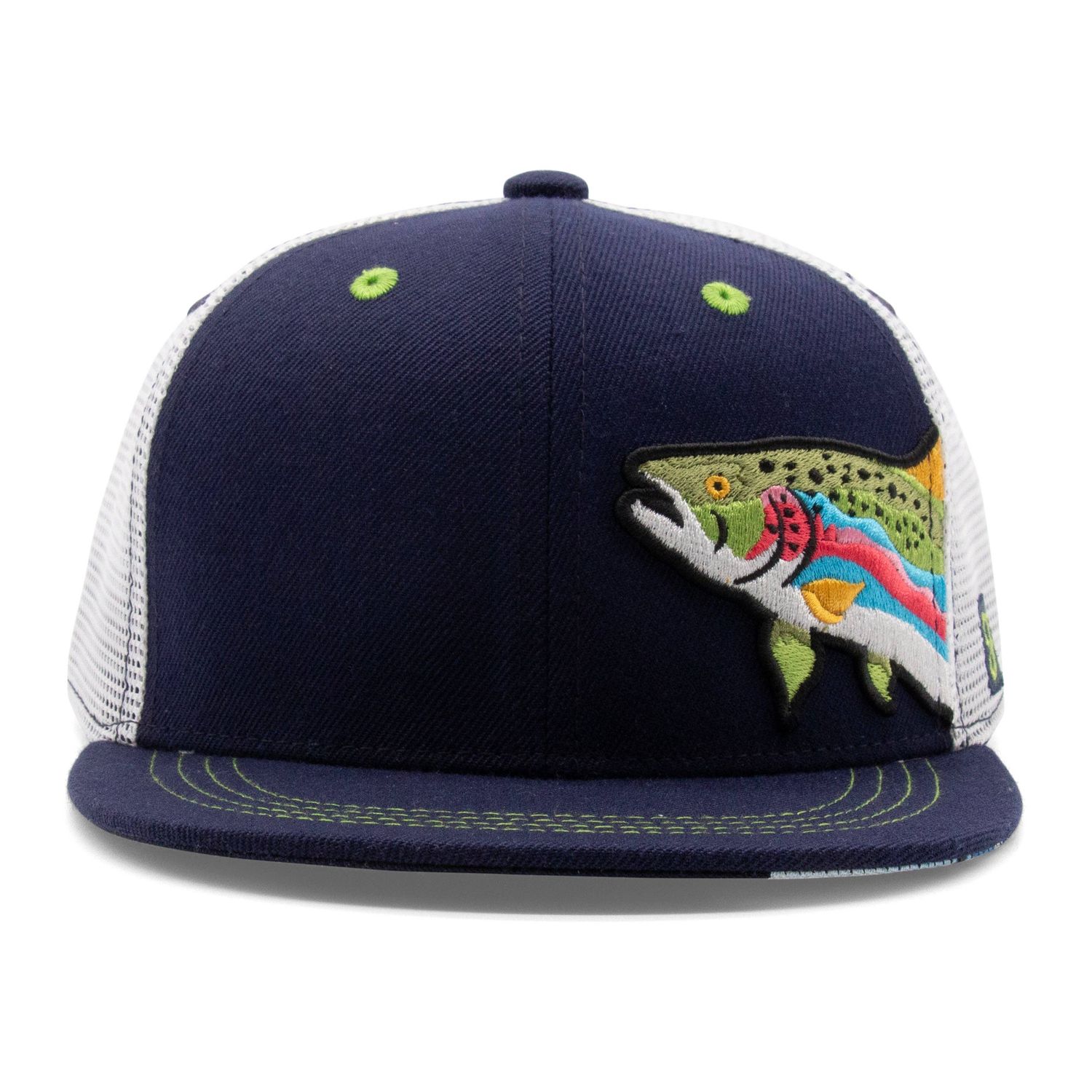 Kids Trout Flat Bill Hat, Color: Navy, Size: One-Size