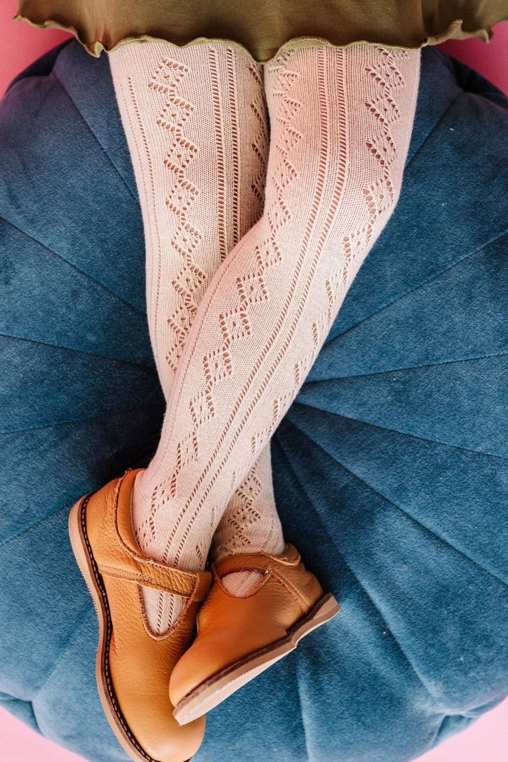 Fancy Knit Tights - Vanilla