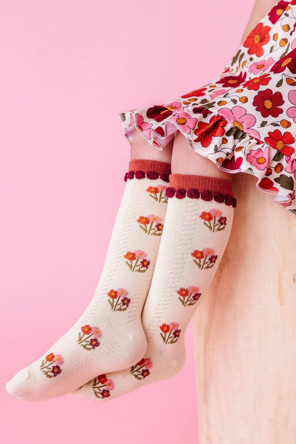 Posie Knee Socks - Rust