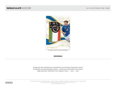 18-19 PANINI immaculate ラベッシ直筆サインパッチジャージ 2023-24 Panini Immaculate Soccer Hobby Box
