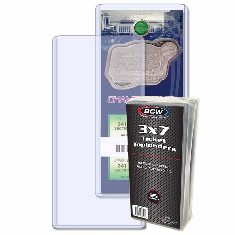 BCW 3x7 Ticket Toploaders 25ct.
