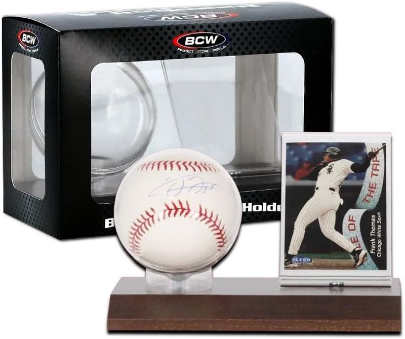 BCW Woodbase Baseball and Card Holder