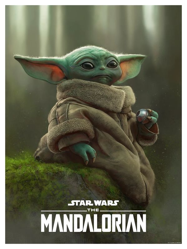 Star Wars The Mandalorian Pablo Olivera &quot;Little One&quot; Framed Artwork /150