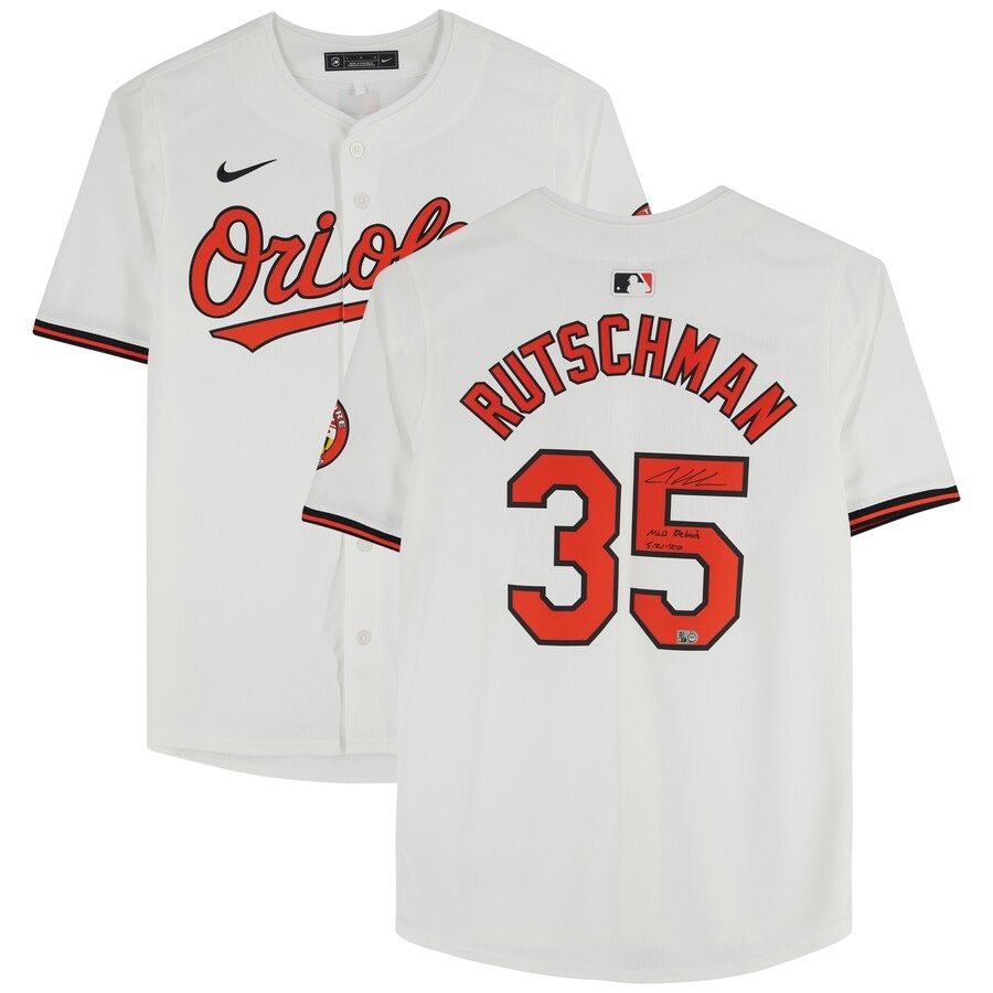 Adley Rutschman Baltimore Orioles Autographed White Nike Limited Jersey with &quot;MLB Debut 5-21-22&quot; Inscription