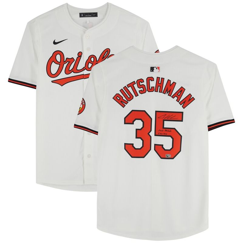 Adley Rutschman Baltimore Orioles Autographed White Nike Limited Jersey with &quot;MLB Debut 5-21-22&quot; Inscription