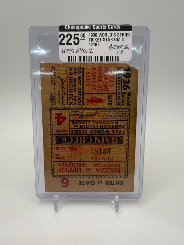 1936 World Series Game 4 Ticket