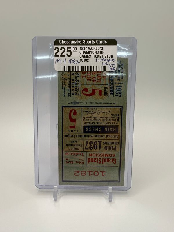 1937 World Series Game 5 Ticket