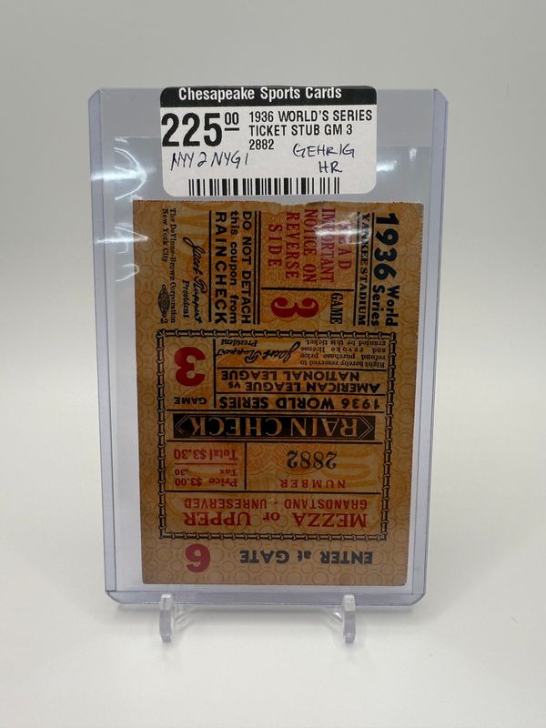 1936 World Series Game 3 Ticket