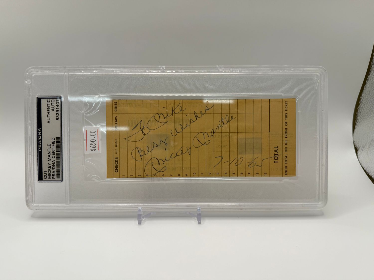 Mickey Mantle Cut Autograph PSA / DNA Certified Authentic