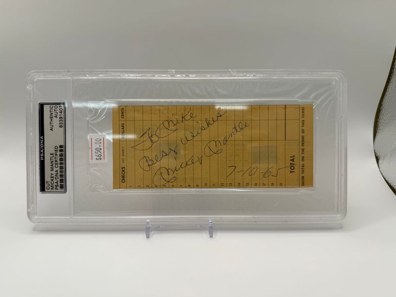 Mickey Mantle Cut Autograph PSA / DNA Certified Authentic