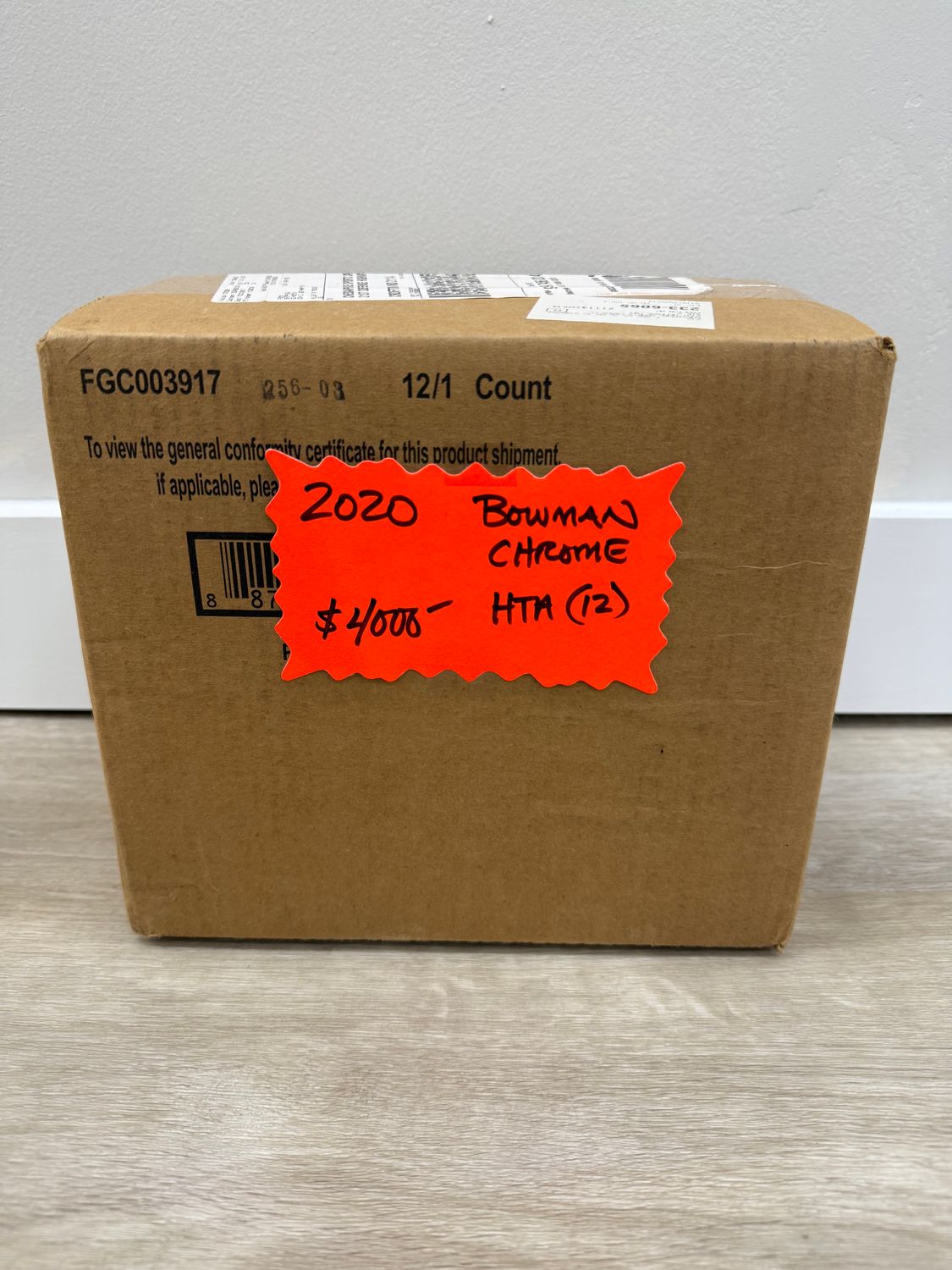 2020 Bowman Chrome Baseball HTA Choice Hobby 12-Box Case