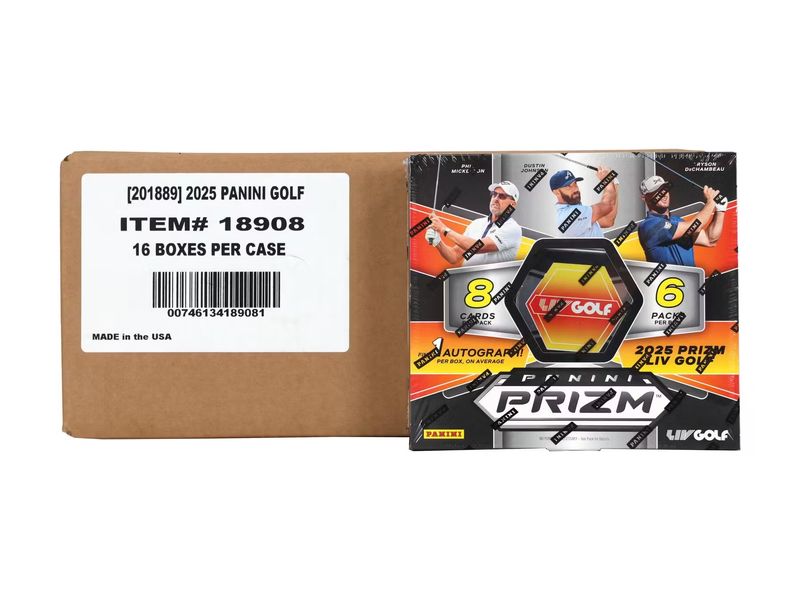 2025 Panini Prizm LIV Golf Hobby 16-Box Case