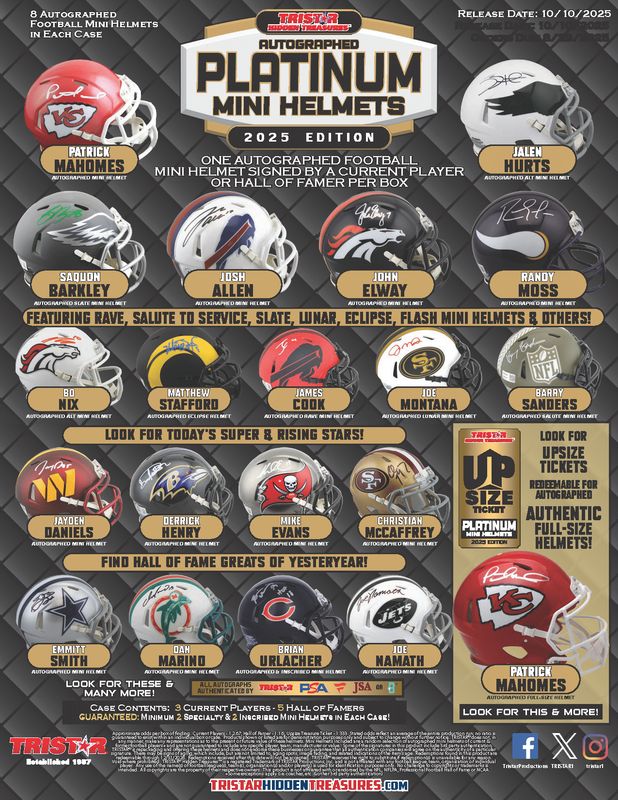 2025 TRISTAR Hidden Treasures Autographed Football Mini Helmet [Platinum Edition]