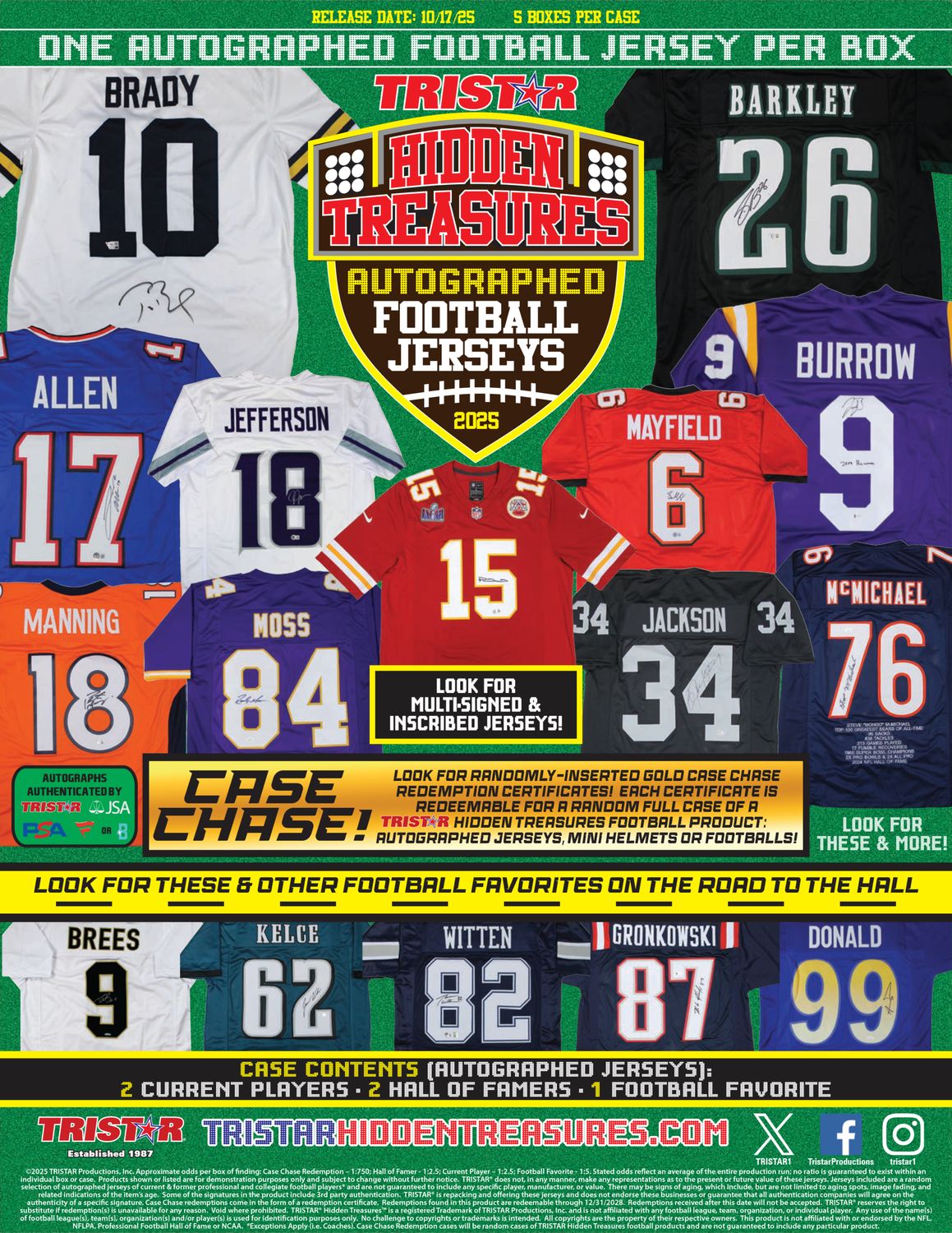 2025 TRISTAR Hidden Treasures Autographed Football Jersey [Season Edition]