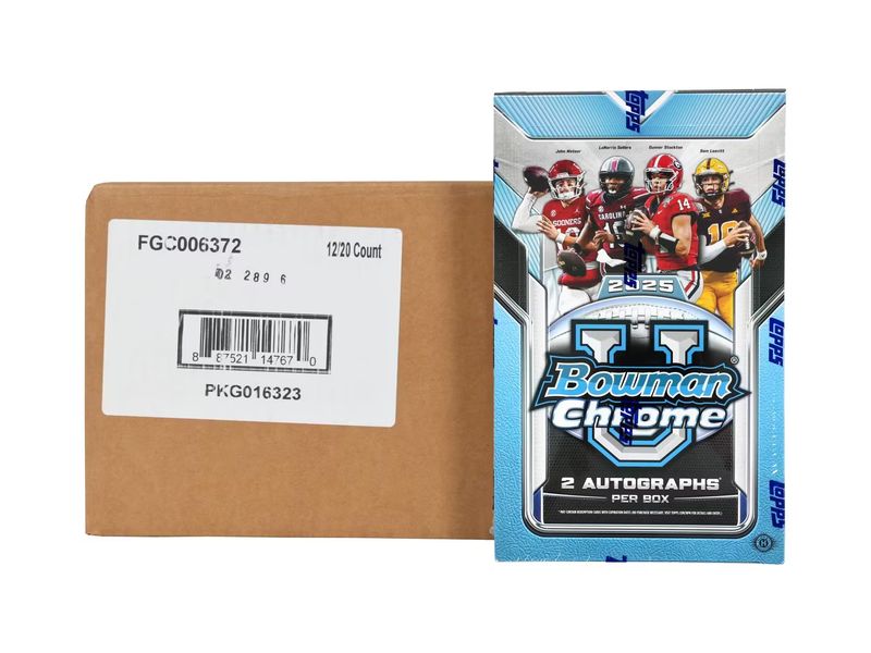 2025 Bowman University Chrome Football Hobby 12-Box Case [Topps Direct]