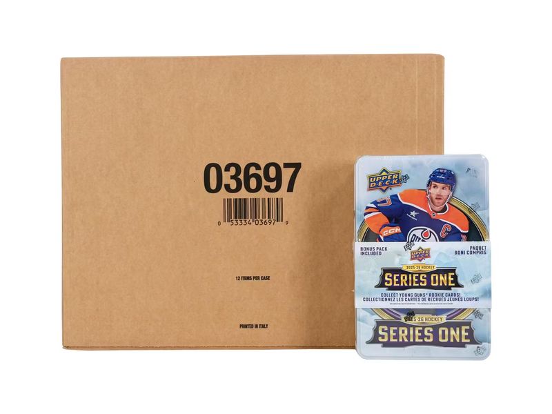 2025-26 Upper Deck Series 1 Hockey Retail 12-Tin Case