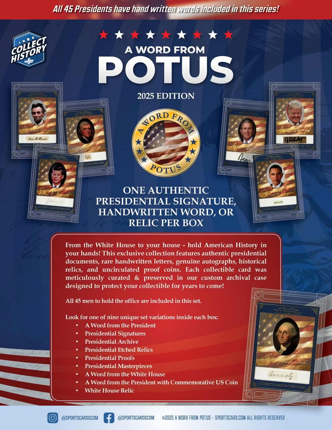 2025 POTUS A Word From The President Hobby Box