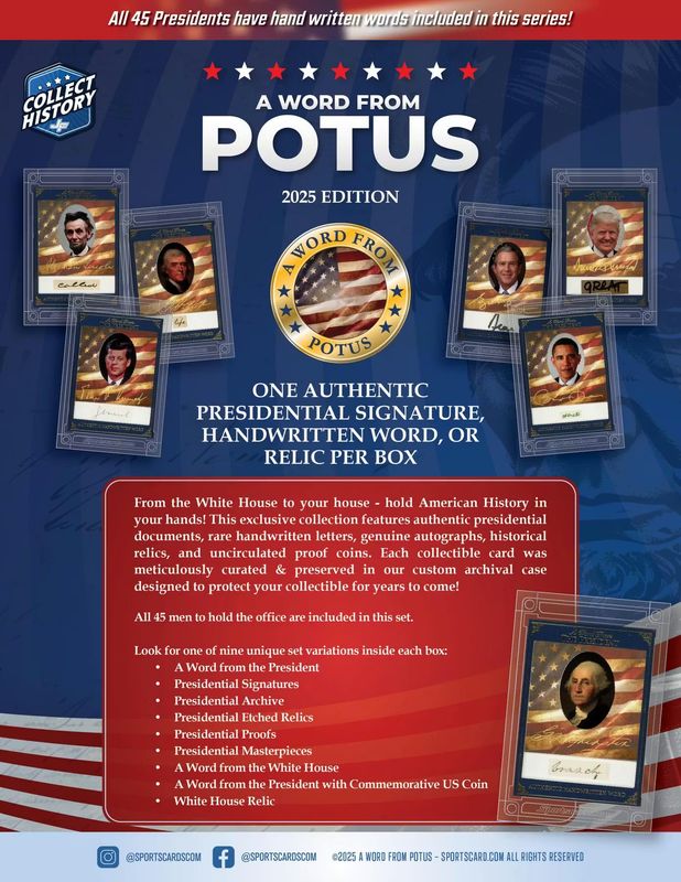 2025 POTUS A Word From The President Hobby Box