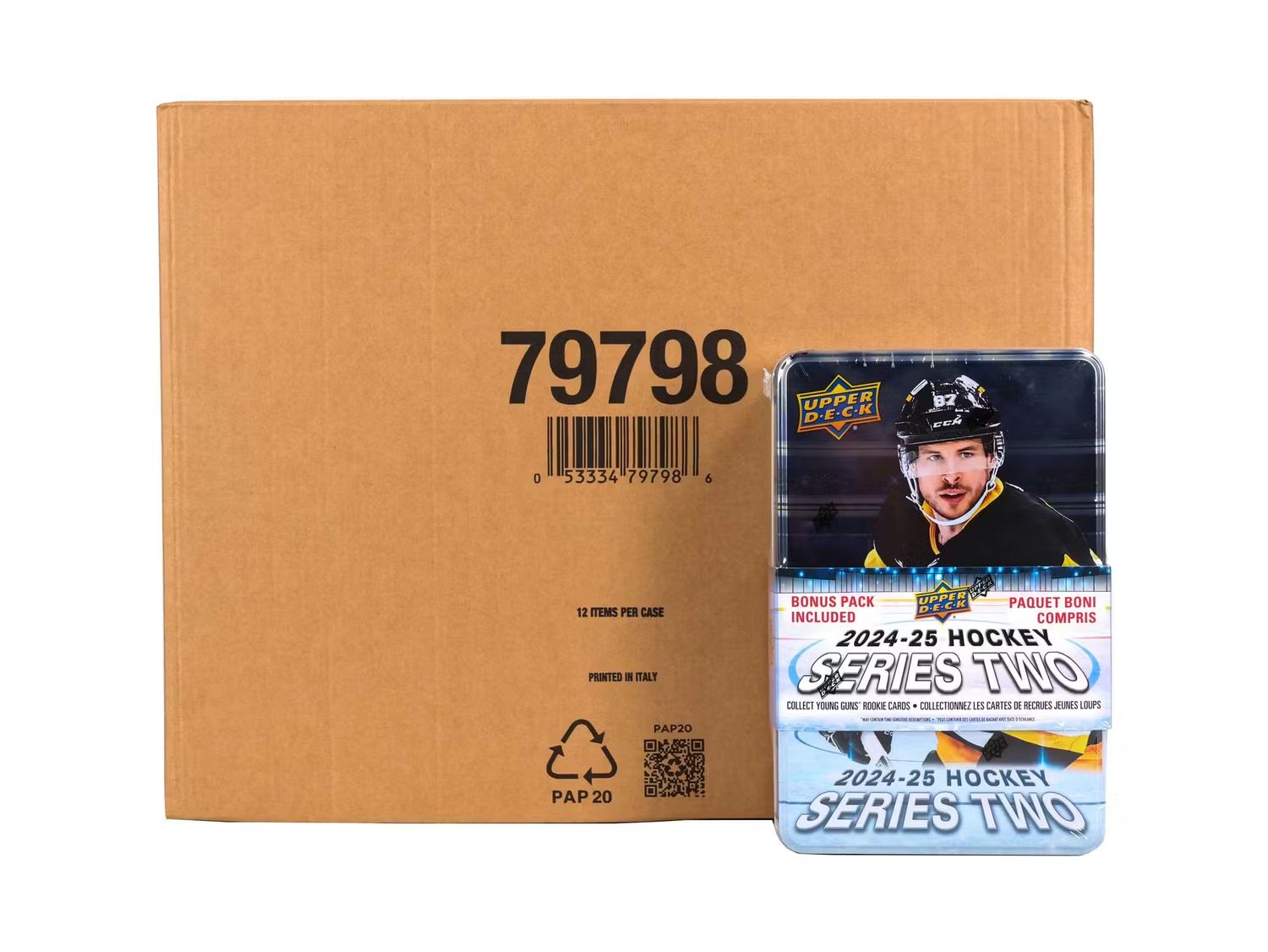 2024-25 Upper Deck Series 2 Hockey Retail 12-Tin Case