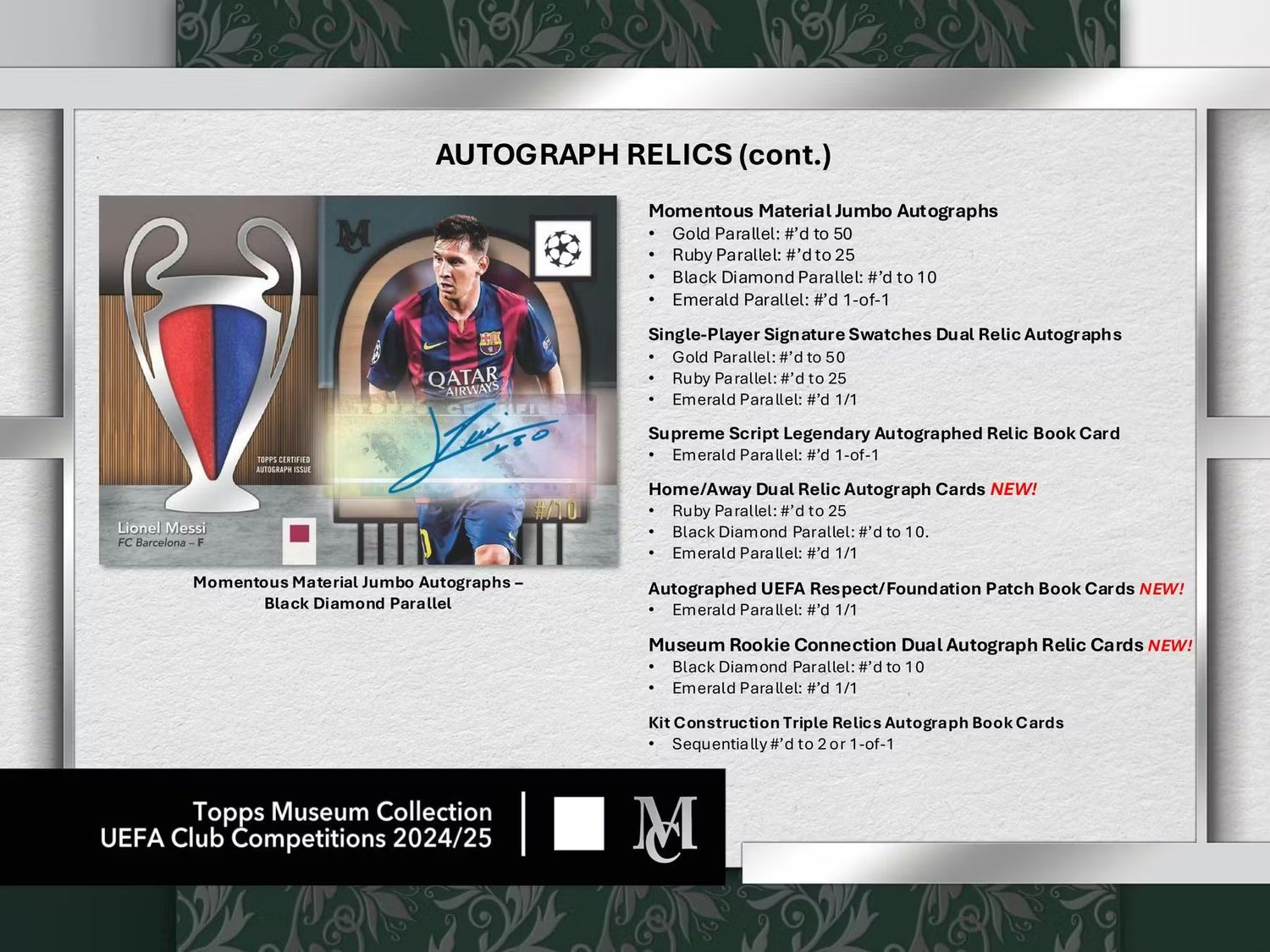 2024-25 Topps UEFA Club Competitions Museum Collection Soccer