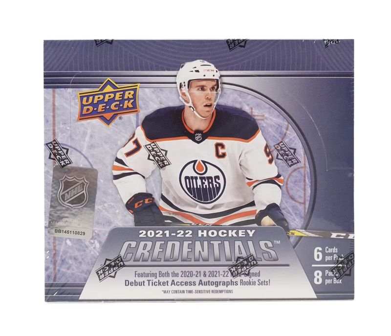 2021-22 Upper Deck Credentials Hockey Hobby Box 2021-22 Upper Deck Credentials Hockey Hobby Box