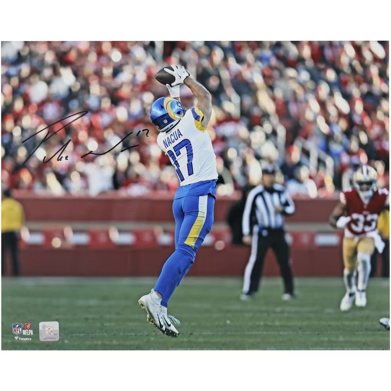 Puka Nacua Los Angeles Rams Autographed 16" x 20" NFL Rookie Record Setting Game for Catches and Yards Photograph