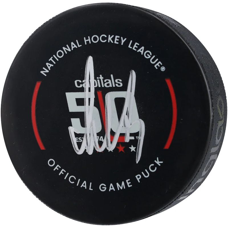 Alex Ovechkin Washington Capitals Autographed 50th Anniversary Official Game Puck