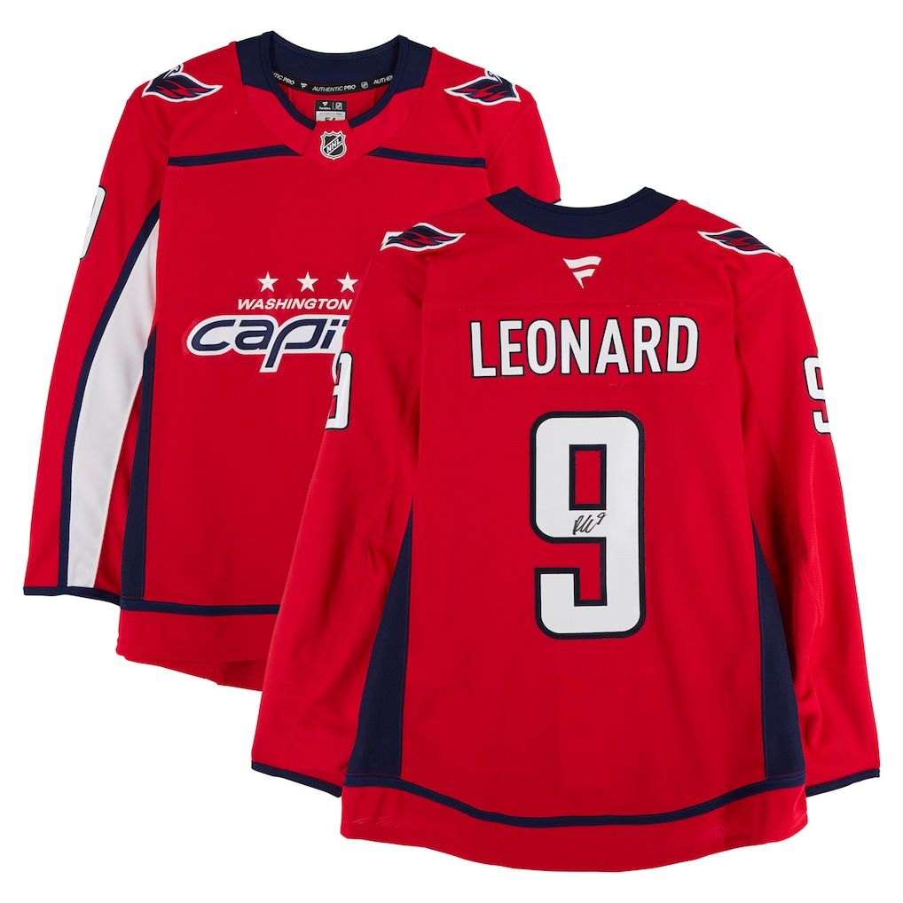 Ryan Leonard Washington Capitals Autographed Red Fanatics Premium Jersey