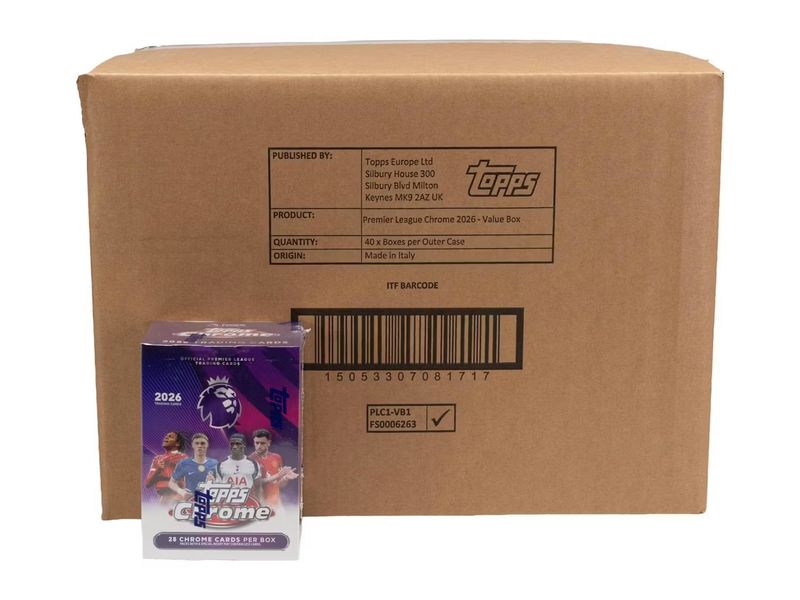 2026 Topps Chrome Premier League EPL Soccer Value Blaster 40-Box Case [Topps Direct]