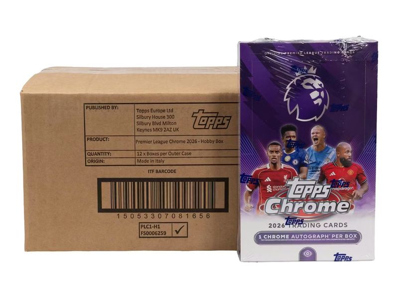 2026 Topps Chrome Premier League EPL Soccer Hobby 12-Box Case [Topps Direct]
