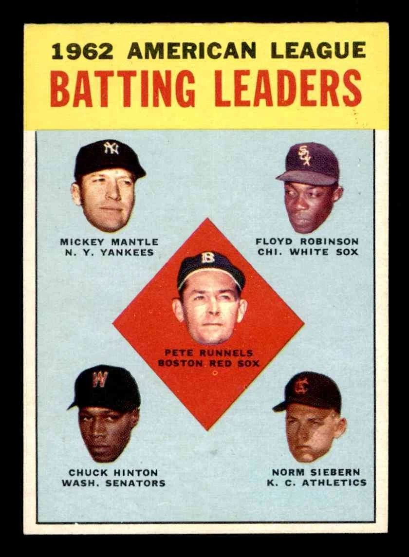 1962 Topps AL Batting Leaders #51 PSA 6 (EX-MT) #04583629