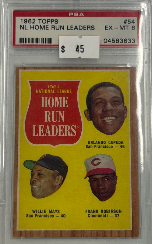 1962 Topps NL Home Run Leaders #54 PSA 6 (EX-MT) #04583633
