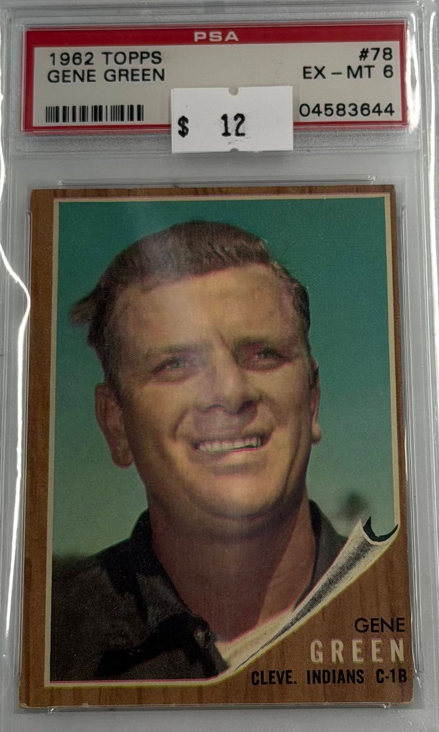 1962 Topps Gene Green #78 PSA 6 (EX-MT) #04583644