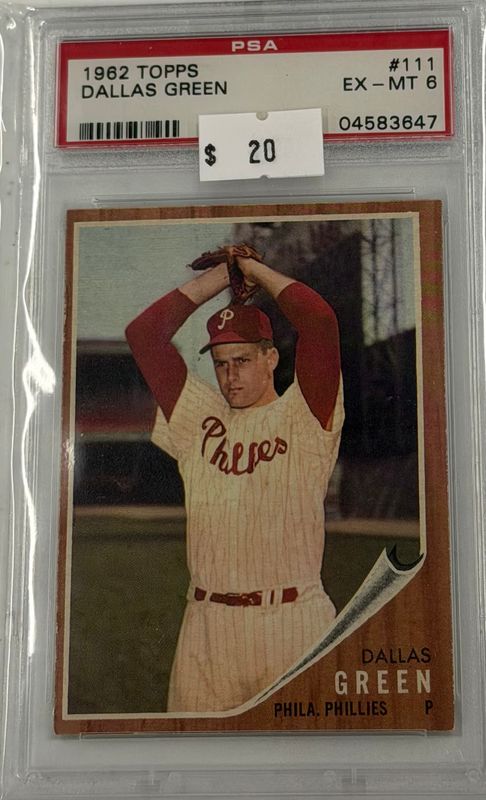 1962 Topps Dallas Green #111 PSA 6 (EX-MT) #04583647