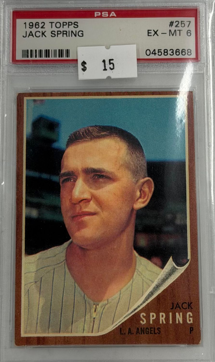 1962 Topps Jack Spring #257 PSA 6 (EX-MT) #04583668