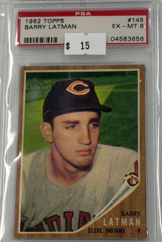 1962 Topps Barry Latman #145 PSA 6 (EX-MT) #04583656