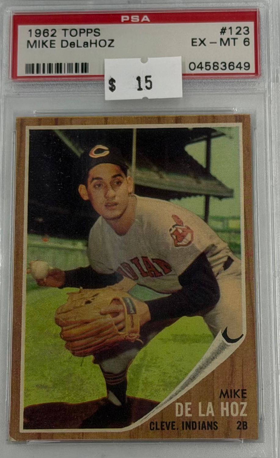 1962 Topps Mike De La Hoz #123 PSA 6 (EX-MT) #04583649