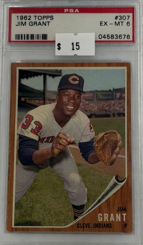 1962 Topps Jim Grant #307 PSA 6 (EX-MT) #04583676