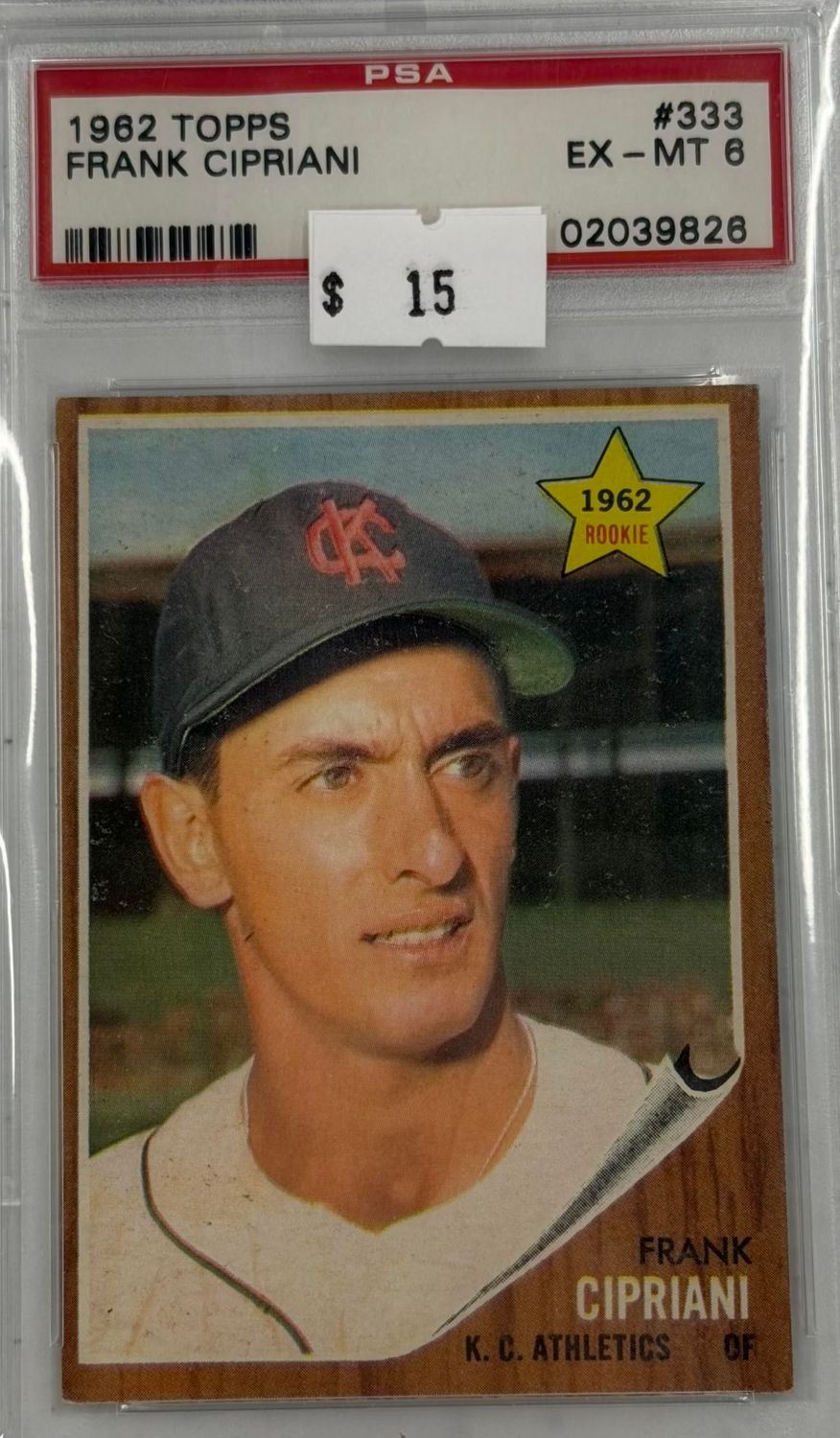 1962 Topps Frank Cipriani #333 PSA 6 (EX-MT) #02039826