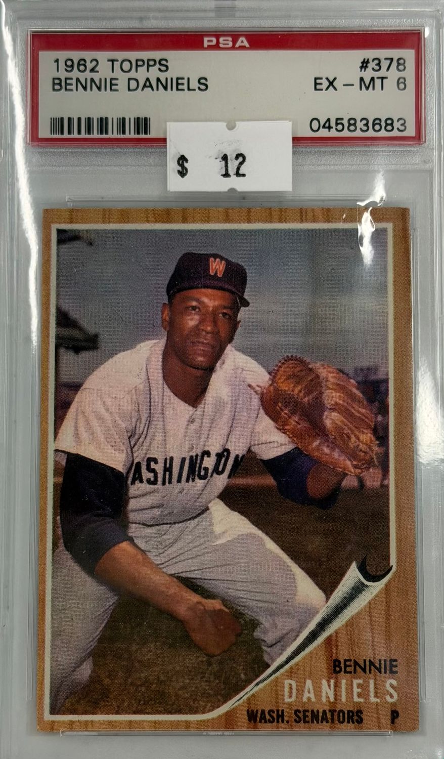 1962 Topps Bennie Daniels #378 PSA 6 (EX-MT) #04583683