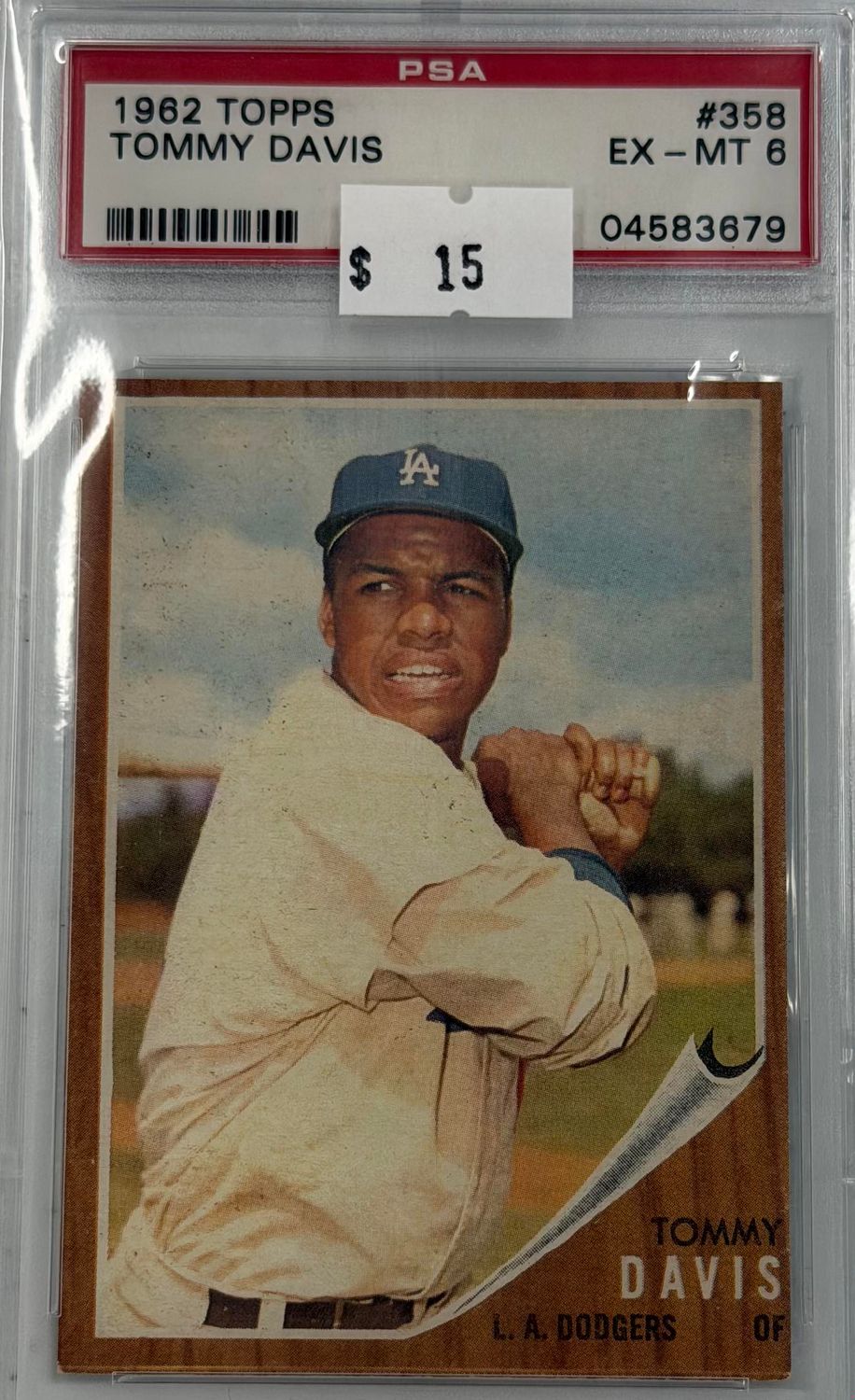 1962 Topps Tommy Davis #358 PSA 6 (EX-MT) #04583679