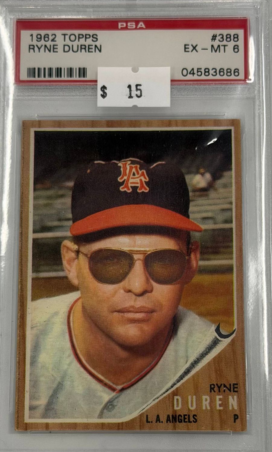 1962 Topps Ryne Duren #388 PSA 6 (EX-MT) #04583686