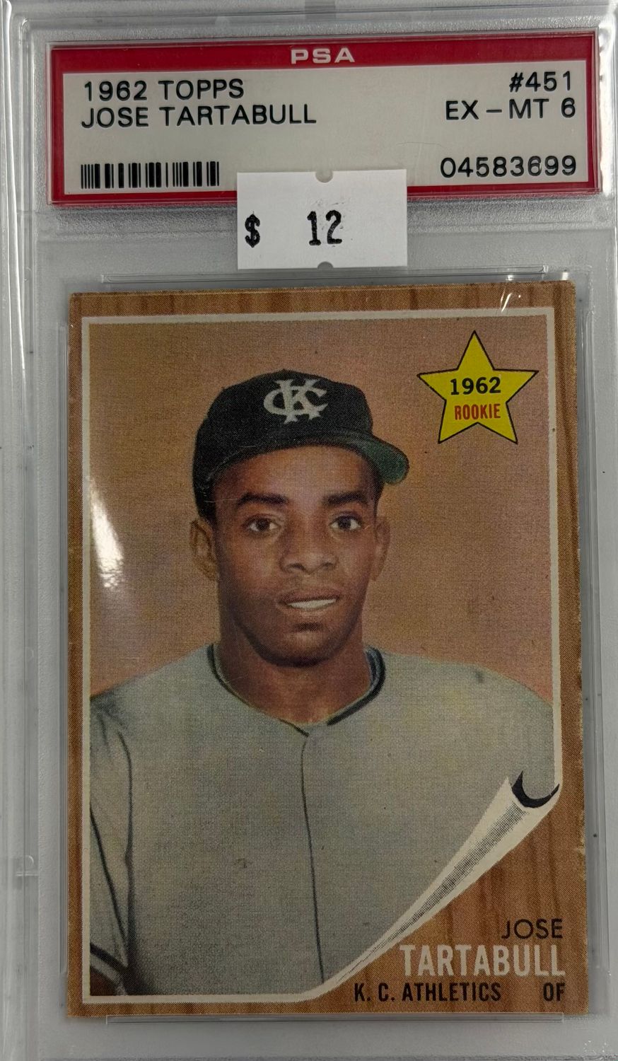 1962 Topps Jose Tartabull #451 PSA 6 (EX-MT) #04583699
